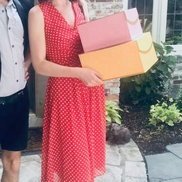 Anne Klein Red White Polka Dot Dress (Size 2) - Picture 11 of 11